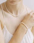 Delicate White Pearl Necklace