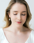 Gold Pearl Huggie Hoop Earrings