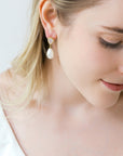 Gold Crystal Pearl Drop Earrings