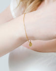 Personalised Initial Disc Bracelet in Gold