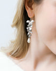Silver Orchid Flower Earrings