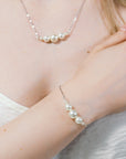Delicate silver white pearl bracelet