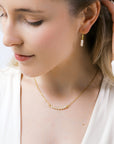 Delicate Gold White Pearl Necklace