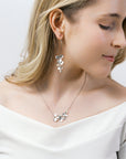 Silver Orchid Flower Earrings