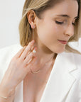 Long Silver Pearl Earrings