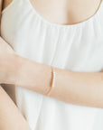 Delicate Gold White Pearl Bracelet