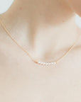 Delicate Gold White Pearl Necklace