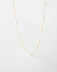 Delicate Gold White Pearl Necklace