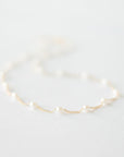 Delicate Gold White Pearl Necklace