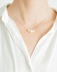 Delicate Silver White Pearl Necklace