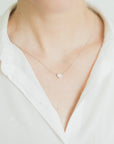 Delicate silver heart necklace