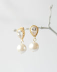 Gold Crystal Pearl Earrings