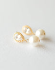 Gold Crystal Pearl Earrings