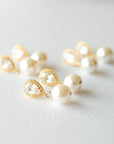 Gold Crystal Pearl Earrings