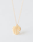 Gold Monstera Necklace