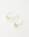 Gold Pearl Hoop Earrings