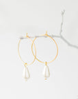 Gold Pearl Hoop Earrings
