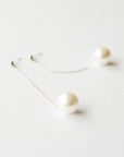 Long Silver Pearl Earrings