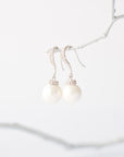 Silver Crystal Pearl Earrings