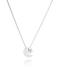 Silver Moon and Star Necklace