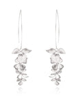 Silver Orchid Flower Earrings
