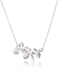 Silver Orchid Flower Necklace