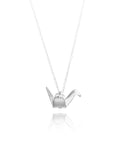 Silver Origami Crane Necklace