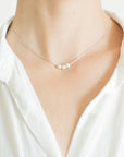 Silver Pearl Choker Necklace