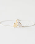 Silver Bracelet with Two Rabbits