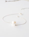 Single Pearl Bracelet in Silver