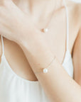 Single Pearl Bracelet in Silver
