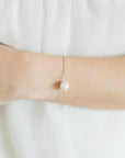 Single Pearl Bracelet in Silver