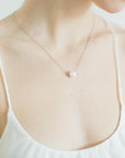 Single Pearl Necklace in Silver