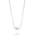 Single Pearl Necklace in Silver