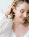 Gold Crystal Pearl Drop Earrings