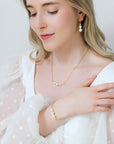 Delicate gold white pearl necklace