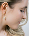Gold Pearl Hoop Earrings