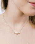 Delicate Silver White Pearl Necklace