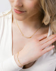 Delicate Gold White Pearl Necklace