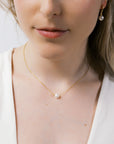 Single Pearl Choker Necklace in Gold
