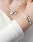Silver Orchid Flower Bracelet