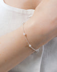 Dainty Silver Small Pearl Bracelet