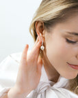 Pearl Drop Crystal Huggie Hoop Earrings