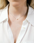 Single Pearl Choker Necklace in Silver