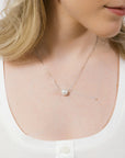 Single Pearl Necklace in Silver