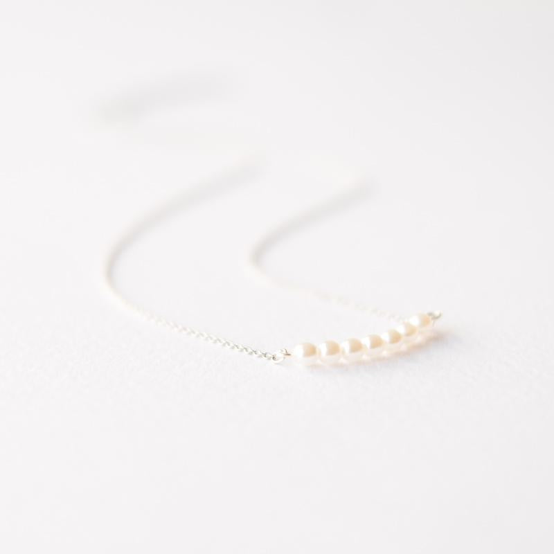 Delicate Silver White Pearl Necklace