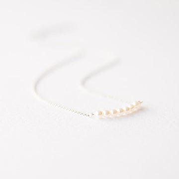 Delicate Silver White Pearl Necklace