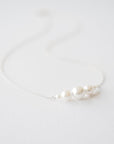 Delicate Silver White Pearl Necklace
