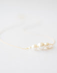 Delicate gold white pearl necklace