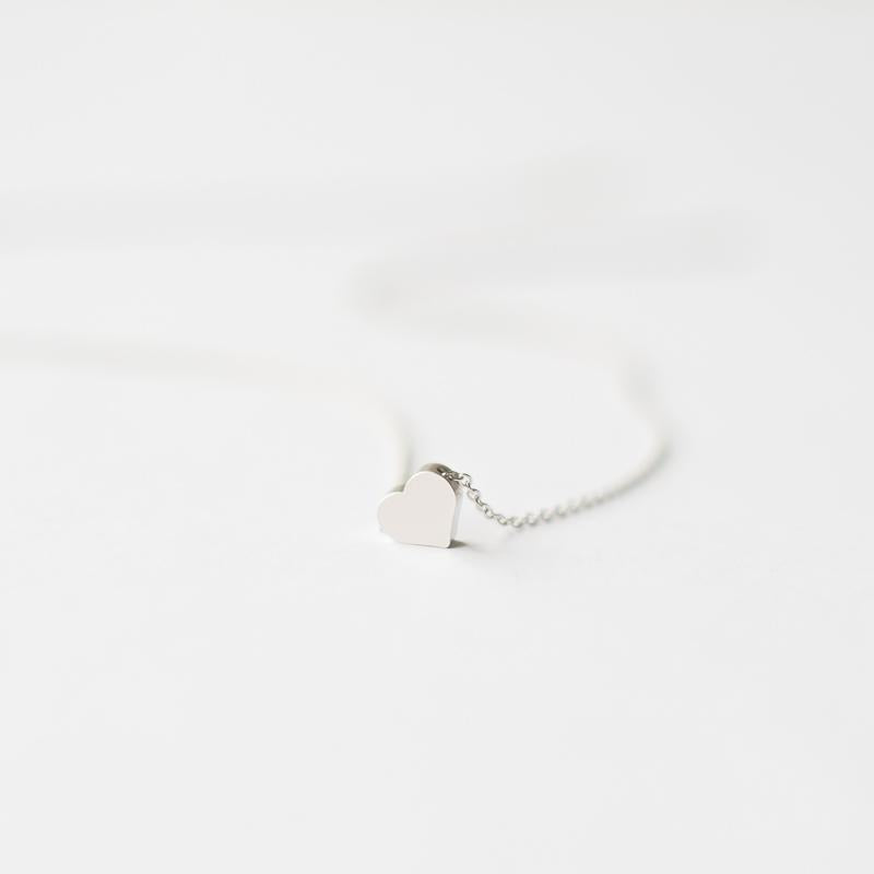 Delicate silver heart necklace